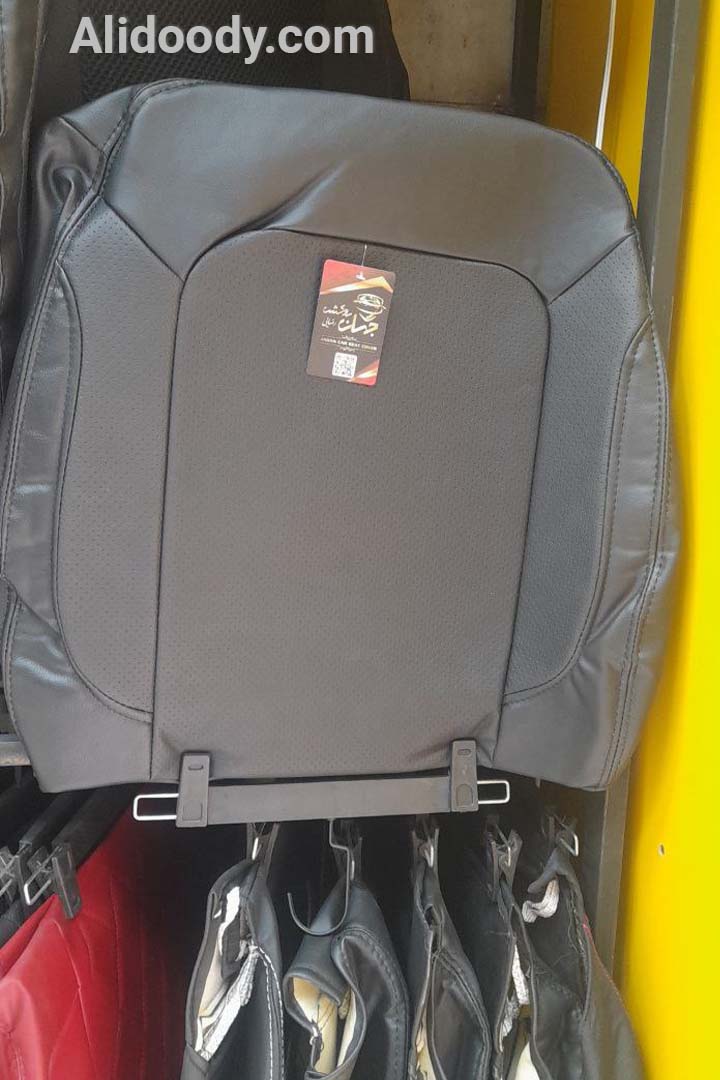 روکش صندلی شاهین, روکش صندلی تمام چرم وسط سوزنی مشکی شاهین